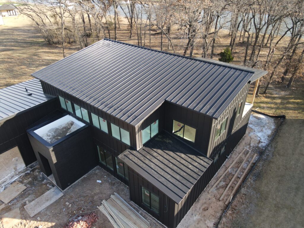 Completed metal roofing job for homeowner