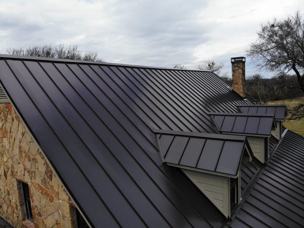 Completed metal roofing job for homeowner