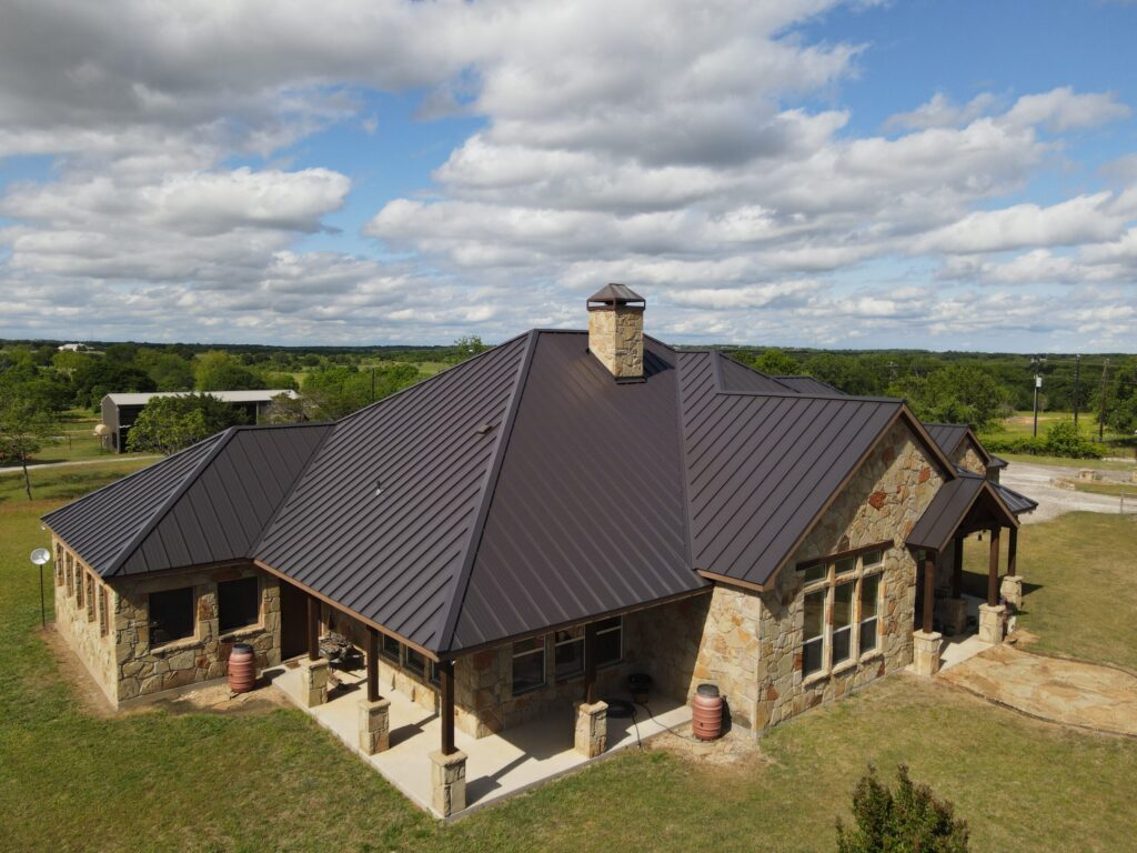 Completed metal roofing job for homeowner