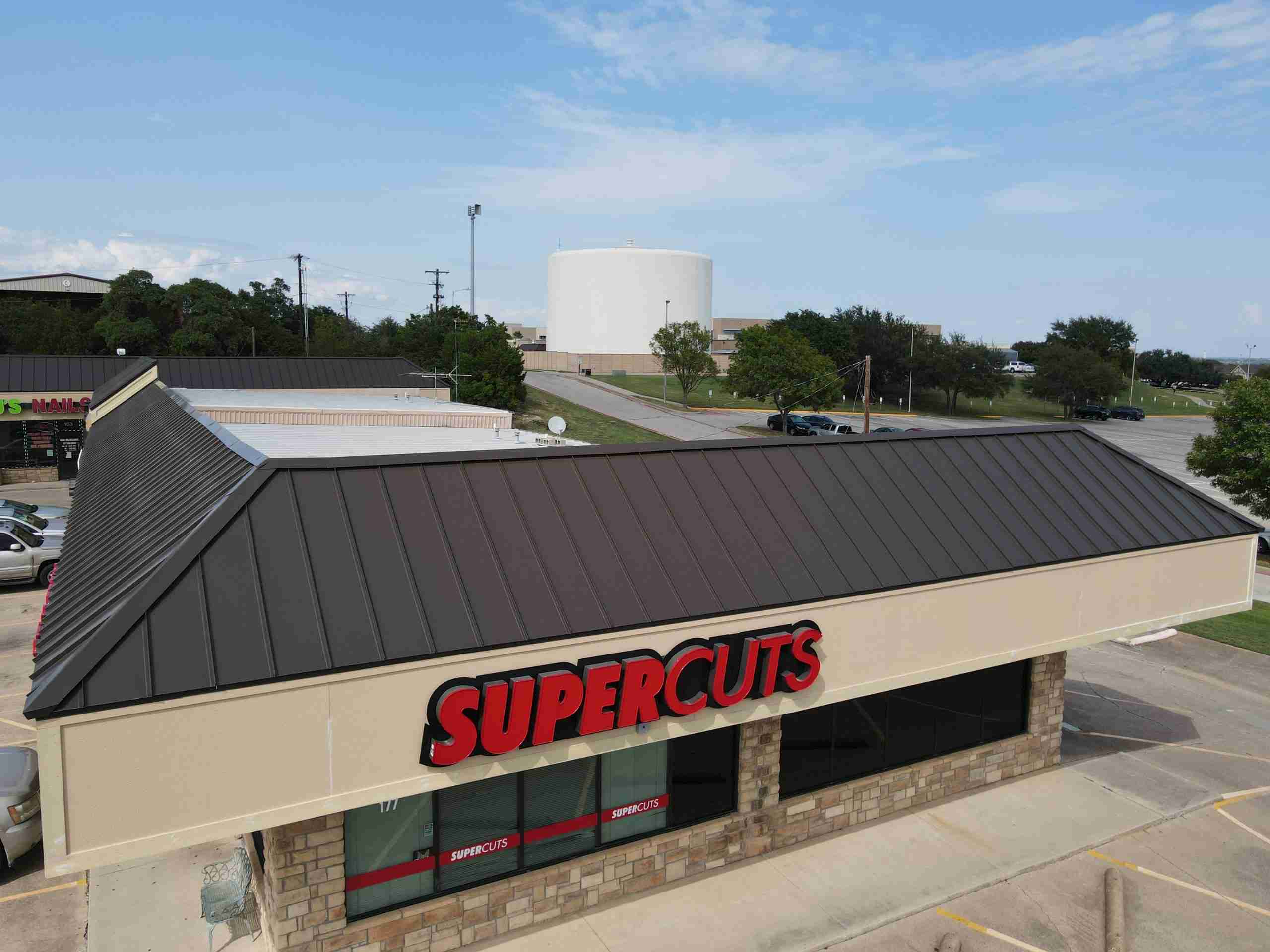 Commercial roofing completed by One Oak Exteriors