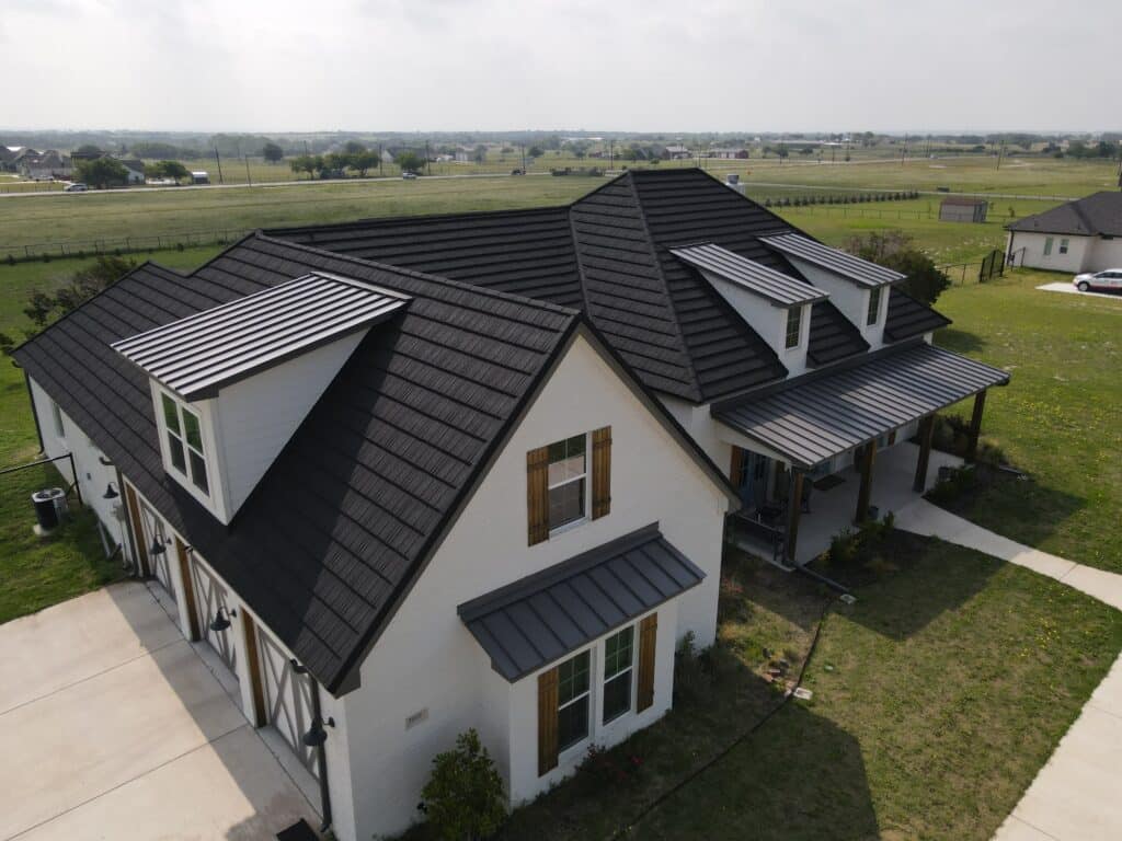 Completed metal roof for homeowner